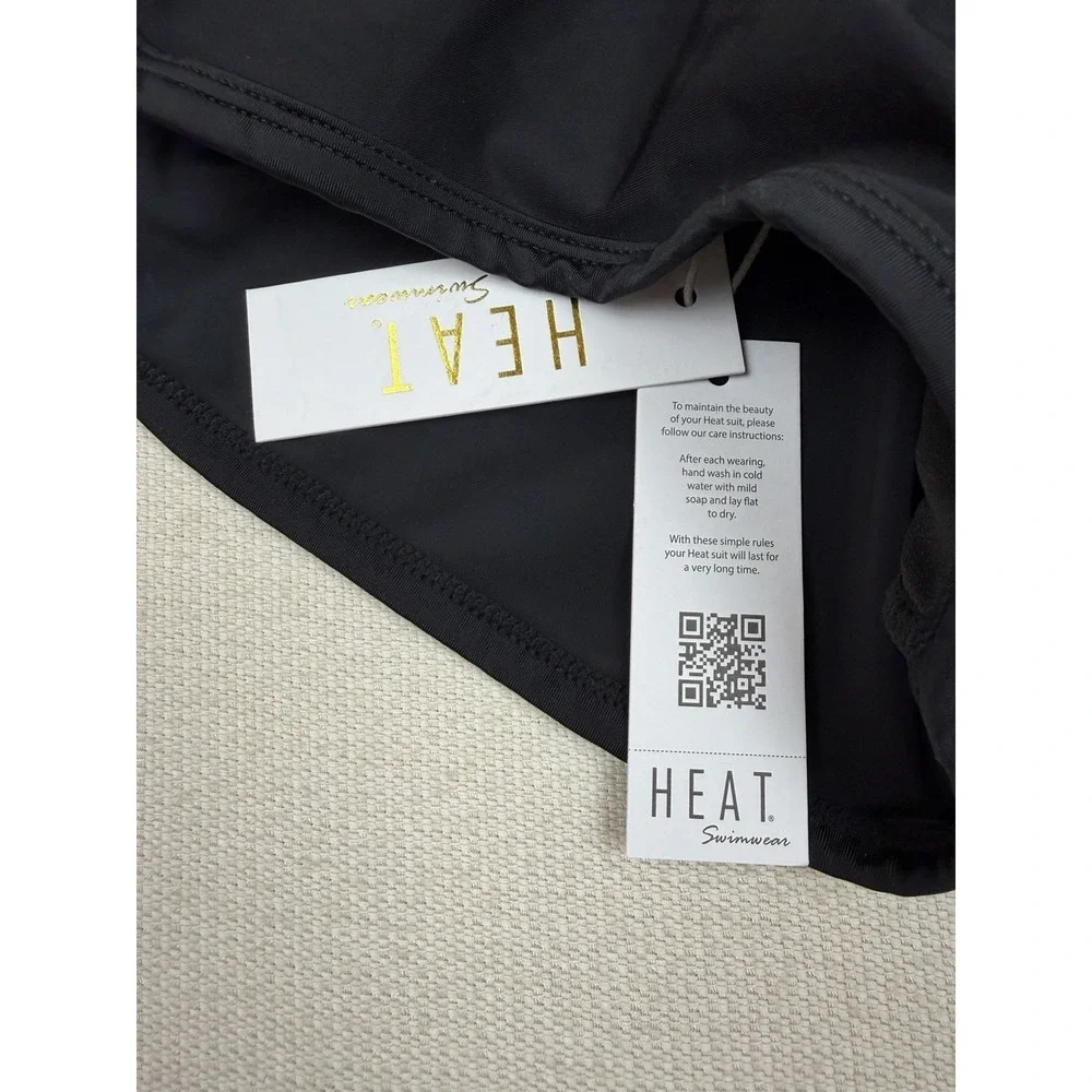 NEW‎ Heat Swimwear Women's Black Shorts Small 962-1818B Mid-Rise Beach Surf